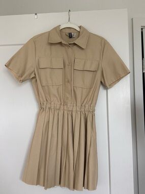 h&m plaid mesh dress Women's Black/plaid Twill Tapered-Waist Dress